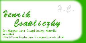 henrik csapliczky business card